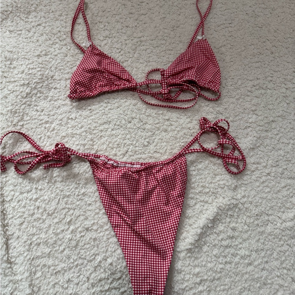 Frankie’s bikinis Red Gingham Bikini Set